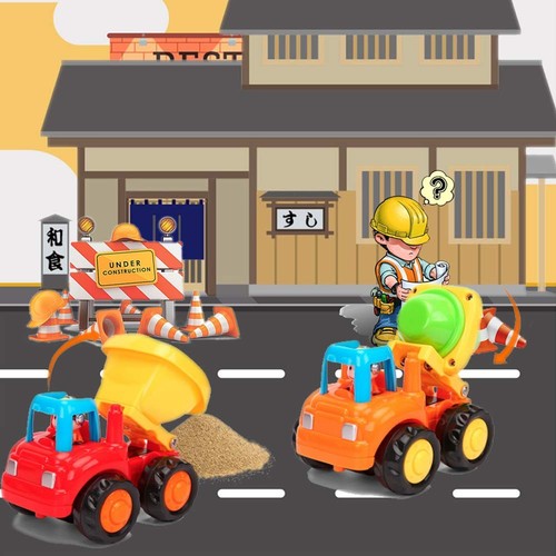 Friction Powered Cars Push and Go Trucks Construction Vehicles Toys Set of Tr... - Picture 5 of 7