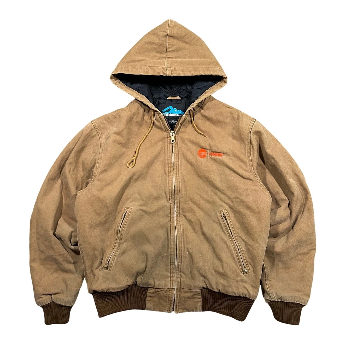 ジャケット・アウター 2000s Tri-Mountain Duck Work Jacket Vintage Duck Canvas Work Jacket Hooded Tri-Mountain Quilt Lined