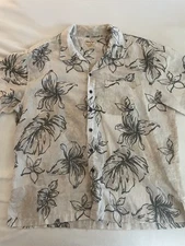 Panama Jack Hawaiian Shirt Mens 2XL Floral Short Sleeve Button Down Classic 