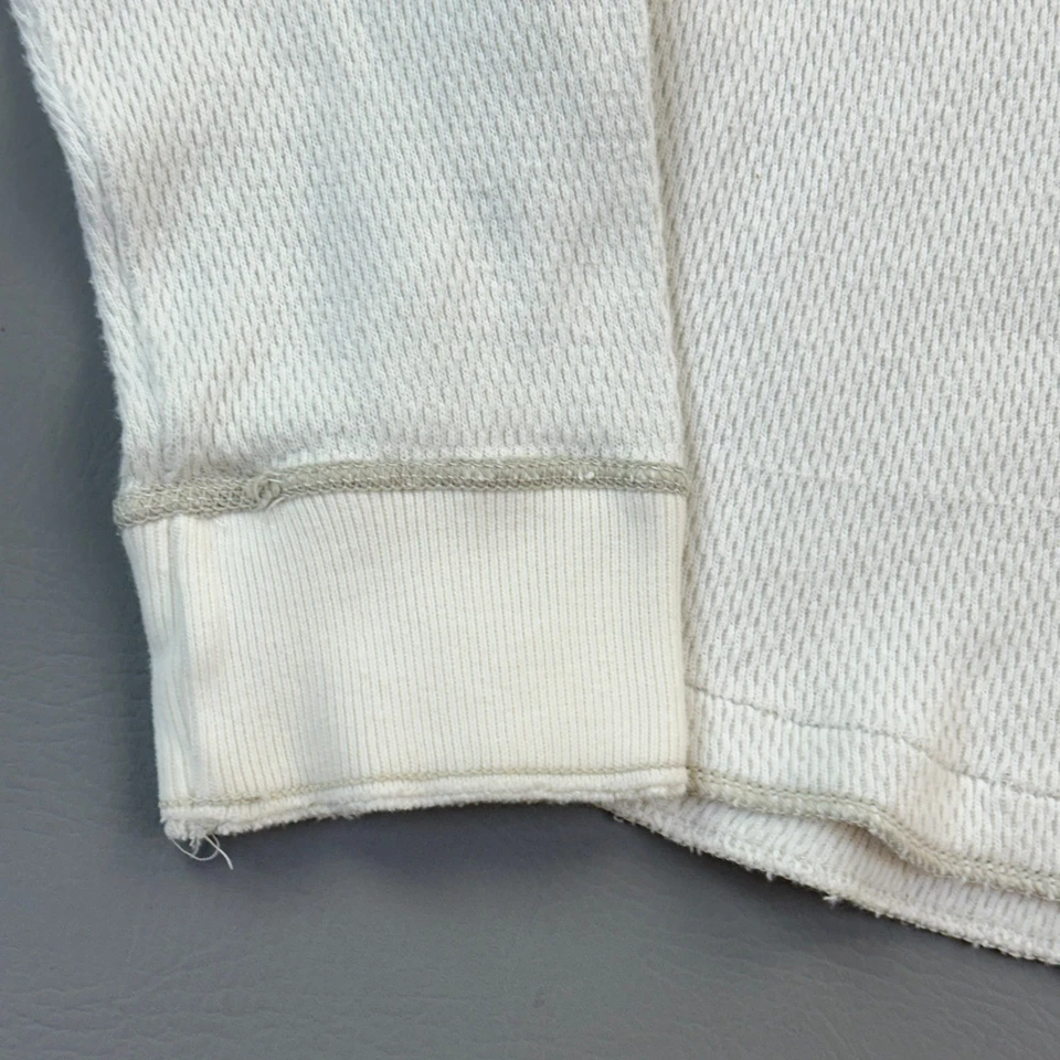 Vintage Abercrombie & Fitch Shirt Mens 2XL Cream Muscle Thermal Long Sleeve Y2K - Image 2 of 4