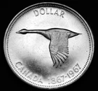1967 $1 silver coin that is AU and looks great
