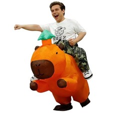 QNRMS Ride on Capybara Costume for Adult Funny Inflatable Capybara Costume Blow