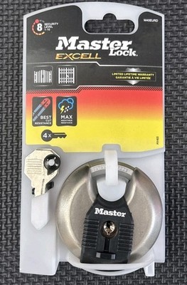 Master Lock Vorhängeschloss rund M40EURD Excell Edelstahl Diskus 70 mm 4 Schlüssel