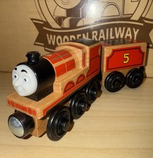 JAMES THOMAS FRIENDS TRAIN WOODEN RAILWAY 2012 FISHER PRICE EXPOSED WOOD