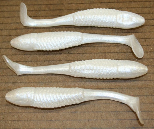 5" Swim Minnow Pearl Paddle Tail Swimbait Trailer for A Rig 50 pack bulk Bag