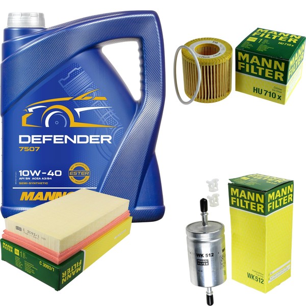 Inspektionspaket 5L Mannol Defender 10W-40 FüR VW Polo 1.2 12V Seat Ibiza III-image