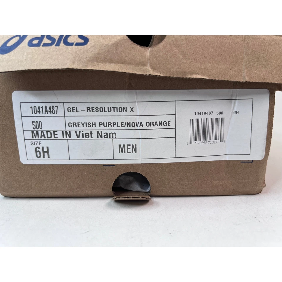 ASICS GEL Resolution X Tennis Shoes Greyish Purple / Nova Orange Men's 6.5 - Image 3 of 4