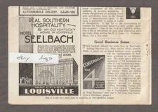 1931 Hotel SEELBACH Mag AD~Louisville KY~STILES-HERMAN Brake Drum LATHE~St Louis