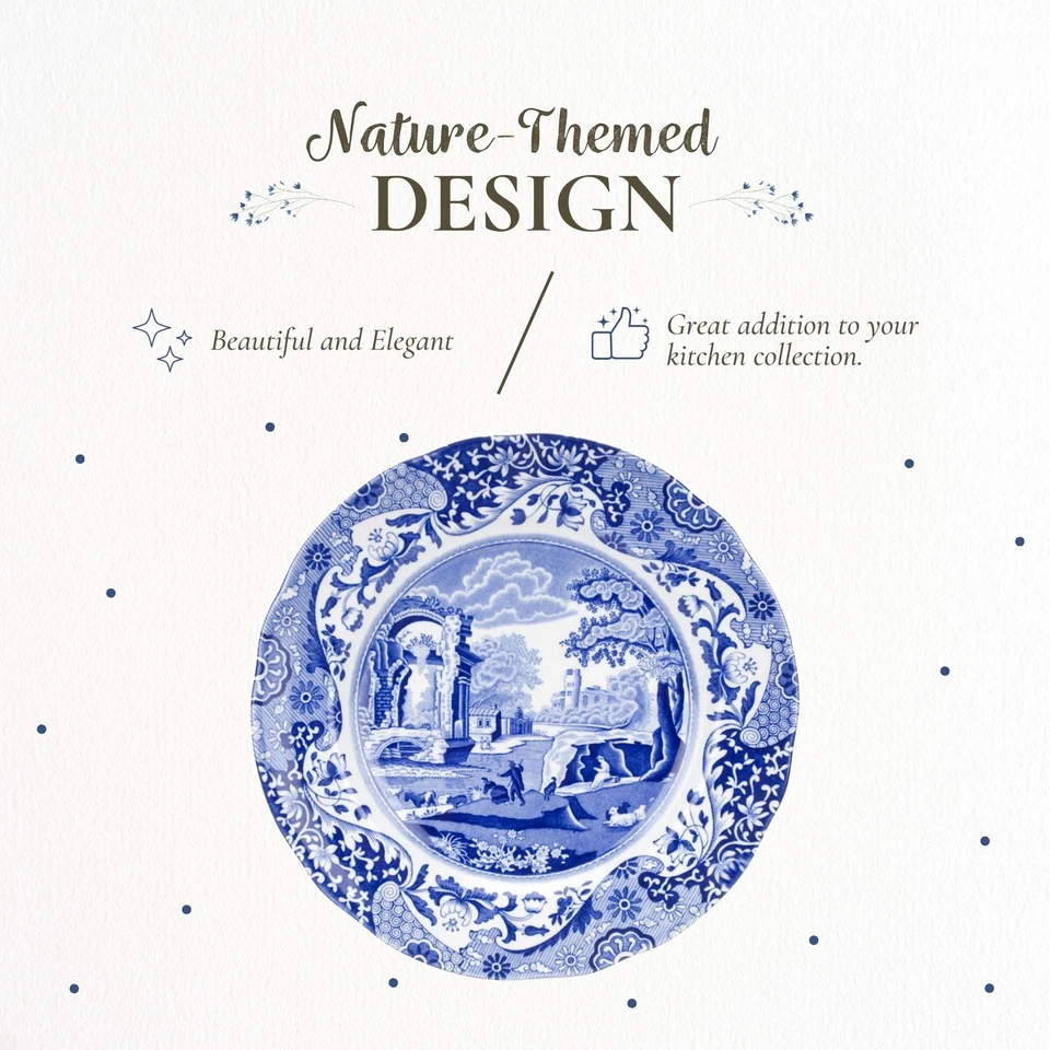 Juego de 4 platos de almuerzo italianos Spode Blue, 9 pulgadas - azul/blanco Foto 3 de 4