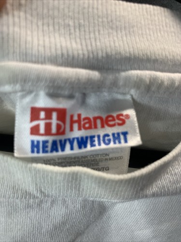Hanes T-Shirt Men's XL? 48" Chest White Graphic 100% Cotton Classic Heavyweight - Picture 4 of 5