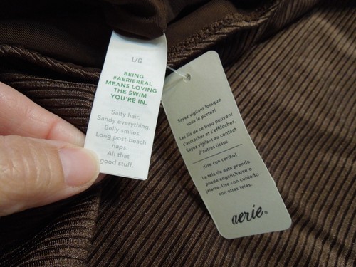 NUEVO TRAJE DE BAÑO AMERICAN EAGLE AERIE GRANDE 1 PIEZA MARRÓN, FONDO DESCARADO - Imagen 5 de 7