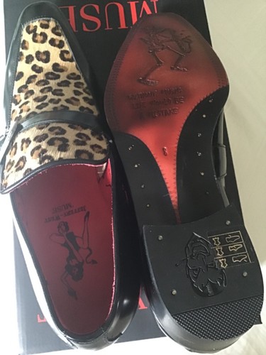 JEFFERY-WEST 'MUSE' Black with Leopard CARLITO 70's style Buckle Loafer UK 8 - Picture 11 of 12