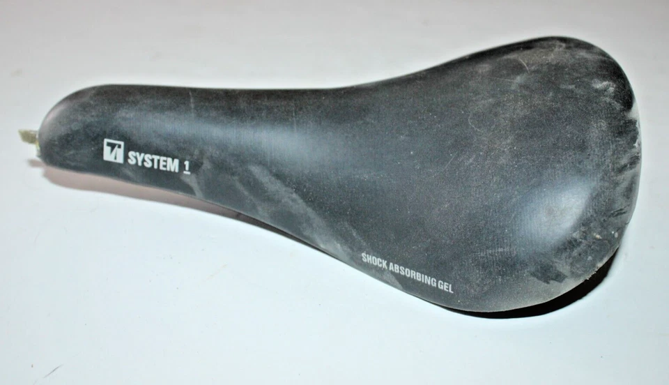 Sillín de bicicleta Trek System 1 vintage 255/170 mm negro MTB cómodo híbrido remitente de EE. UU. Foto 4 de 4