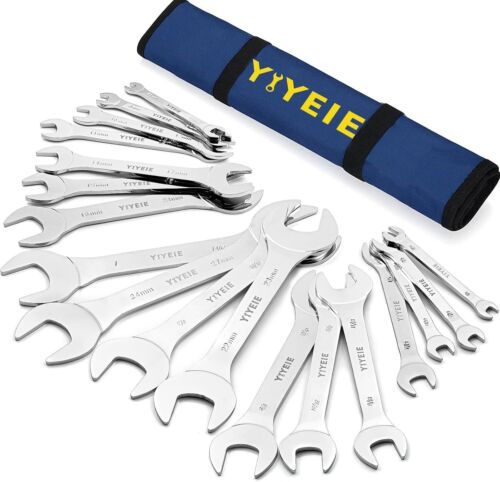 18pcs Super-Thin Open End Wrench Set, Metric & SAE