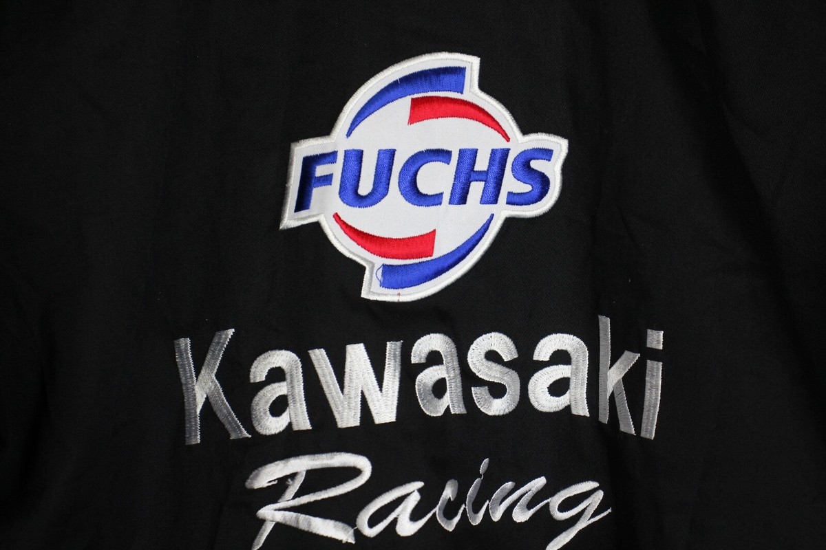 VINTAGE KAWASAKI PIT CREW RACING SHIRT FUCHS BRIDGESTONE