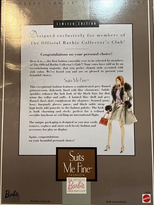 公式バービーコレクターズクラブ:1999年限定版「Suits Me Fine」 Barbie Suits Me Fine Fashion Official Barbie Collectors Club