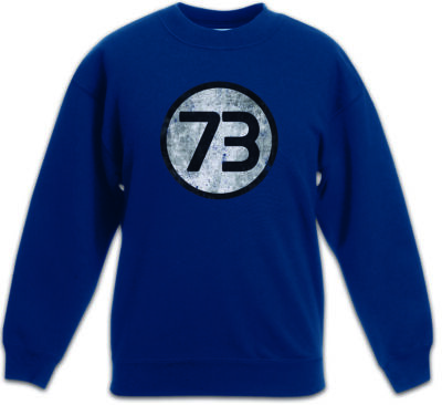 BLACK NUMBER 73 THE BIG BANG THEORY LOGO Kinder Pullover Sheldon Nummer Zahl