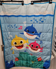 Baby Shark Kids Weighted Blanket Super Soft Plush Bedding 35" x 46" 4.5 lbs
