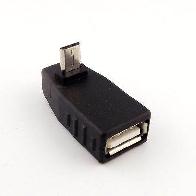 Down Angle 90° Micro USB 5 Pin B Male Plug To USB 2.0 A Female OTG Host Adapter