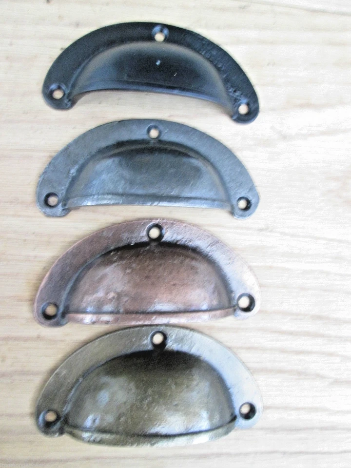Cast Iron Shell Cup Pull Kitchen Cabinet Cupboard Drawer Door shell handle - Image 2 of 3