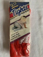 Vintage Gold bug Rumba ruffle bottom infant tights 9-18 months Red