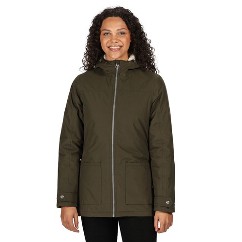 Regatta Womens Bergonia II Insulated Waterproof Jacket Dark Khaki 10