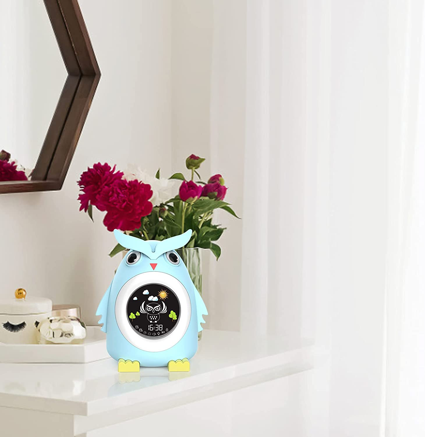 USAOSHOP Kids Alarm Clock, Toddlers Sleep Training Clock with Night Light Sleep