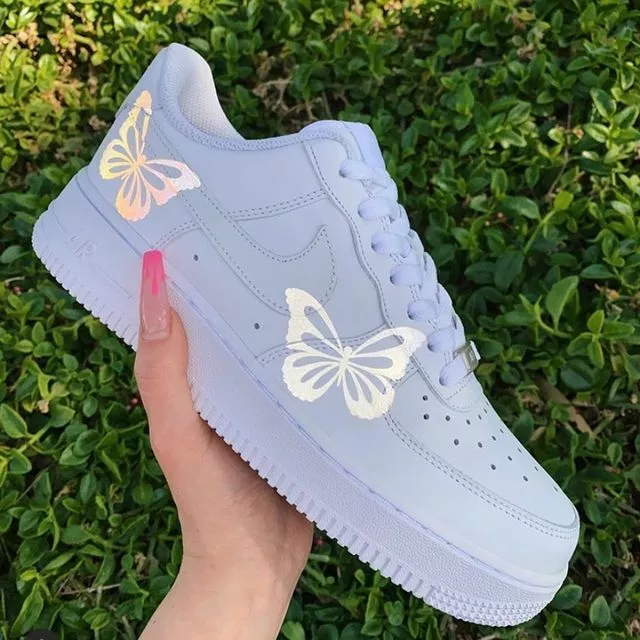 Custom Reflective Air Force 1s (Drip, Butterfly, Stars) ALL SIZES AF1 Ones