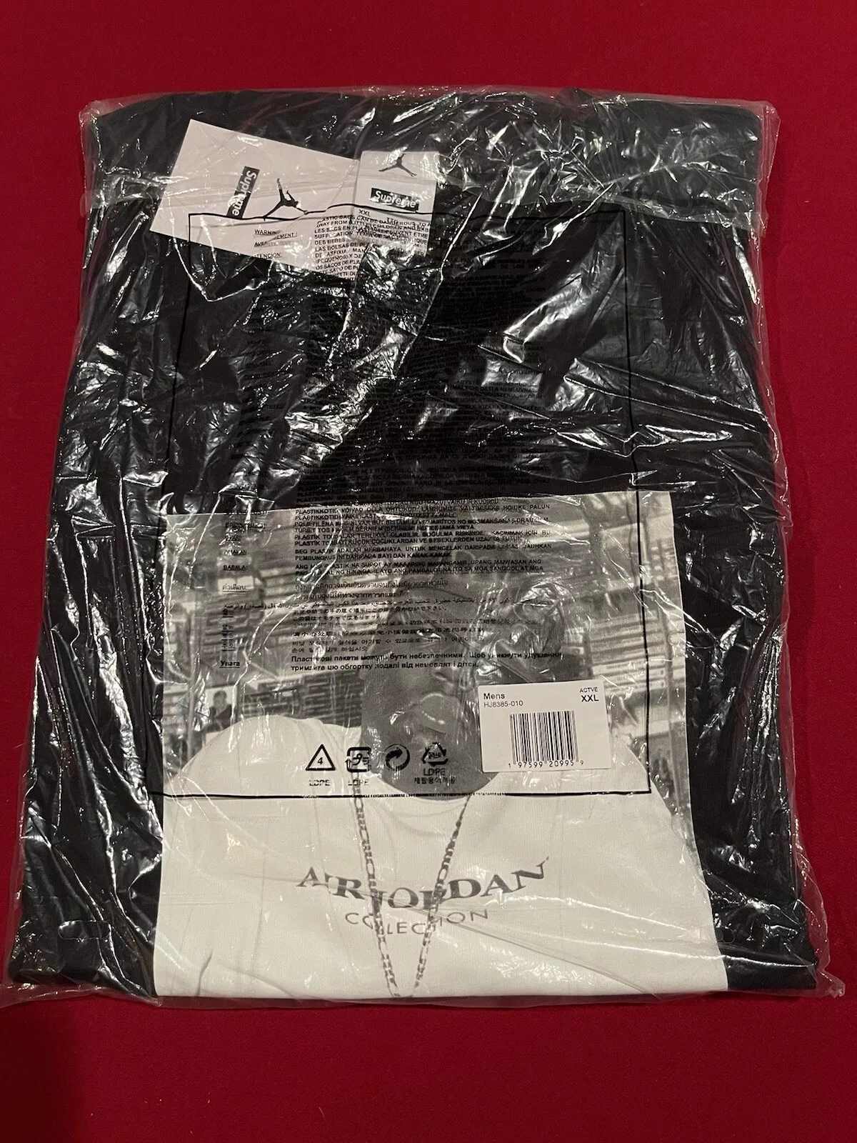 ?Supreme Jordan Biggie S/S Top Tee Noir XXL Expédition le jour même