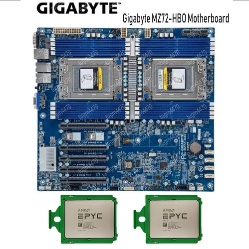 AMD EPYC 7402x2+ Gigabyte MZ72-HB0 REV:1.0 Dual Socket Server Board DDR4 SP3-/