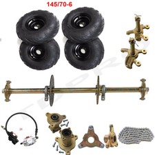 32" ATV Go Kart Rear Live Axle Kit 6" Wheels Tire Sprocket Drift Trike Quad UTV
