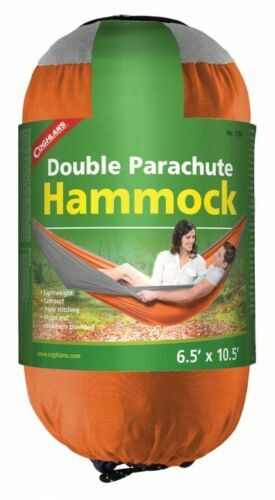 Coghlan's Hamaca Paracaídas Naranja Doble 2x3.2m Nylon Paquete Bolsa Vacaciones - Imagen 1 de 2