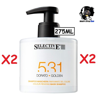 2X SELECTIVE PROFESSIONAL 531 GOLDEN HAIR COLOR COLORED MASK SHAMPOO