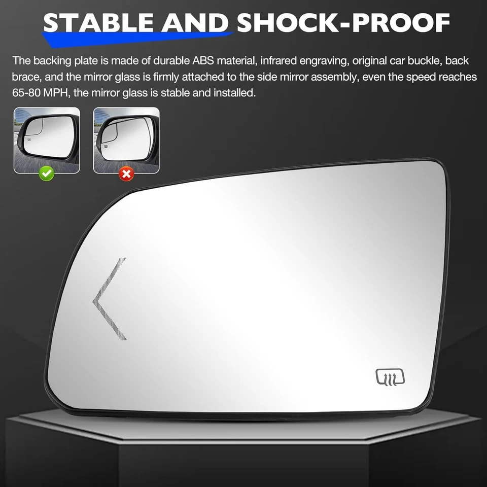 Espejo retrovisor térmico del lado del conductor de vidrio con intermitente para Toyota Tundra Sequoia 2002-20 Foto 3 de 4