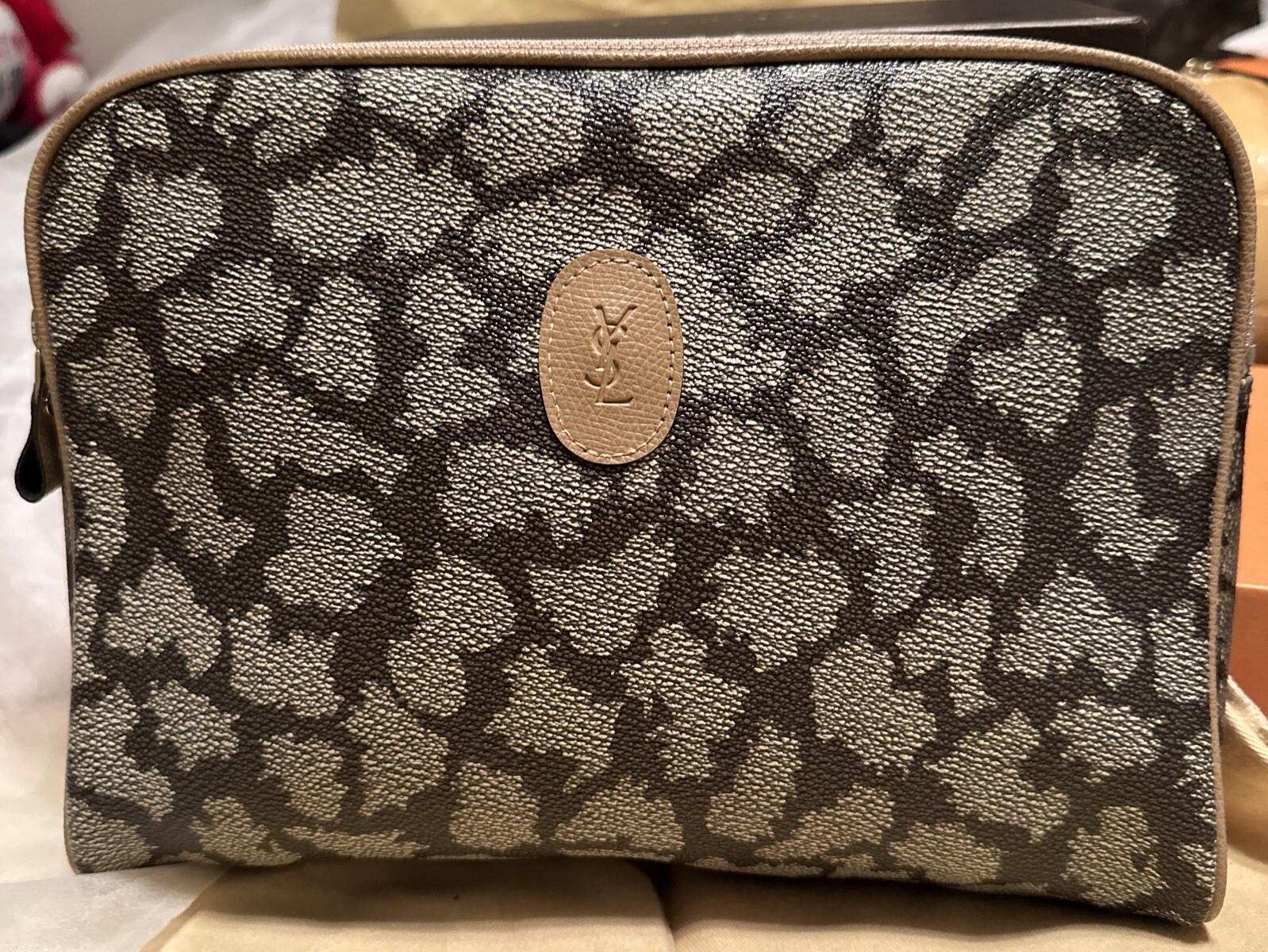 Borsa a tracolla YVES SAINT LAURENT borsa grigio giraffa autentica