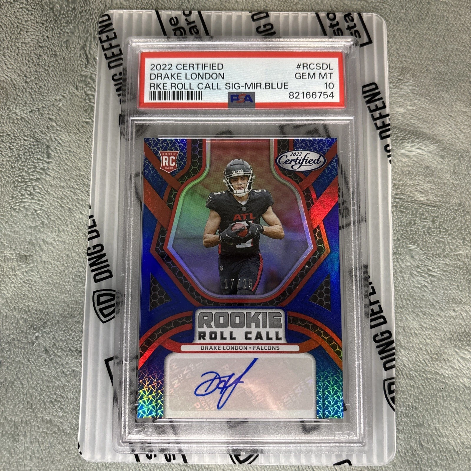 Drake London Panini Certified Rookie Roll Call Signatures #RCSDL Mirror Blue