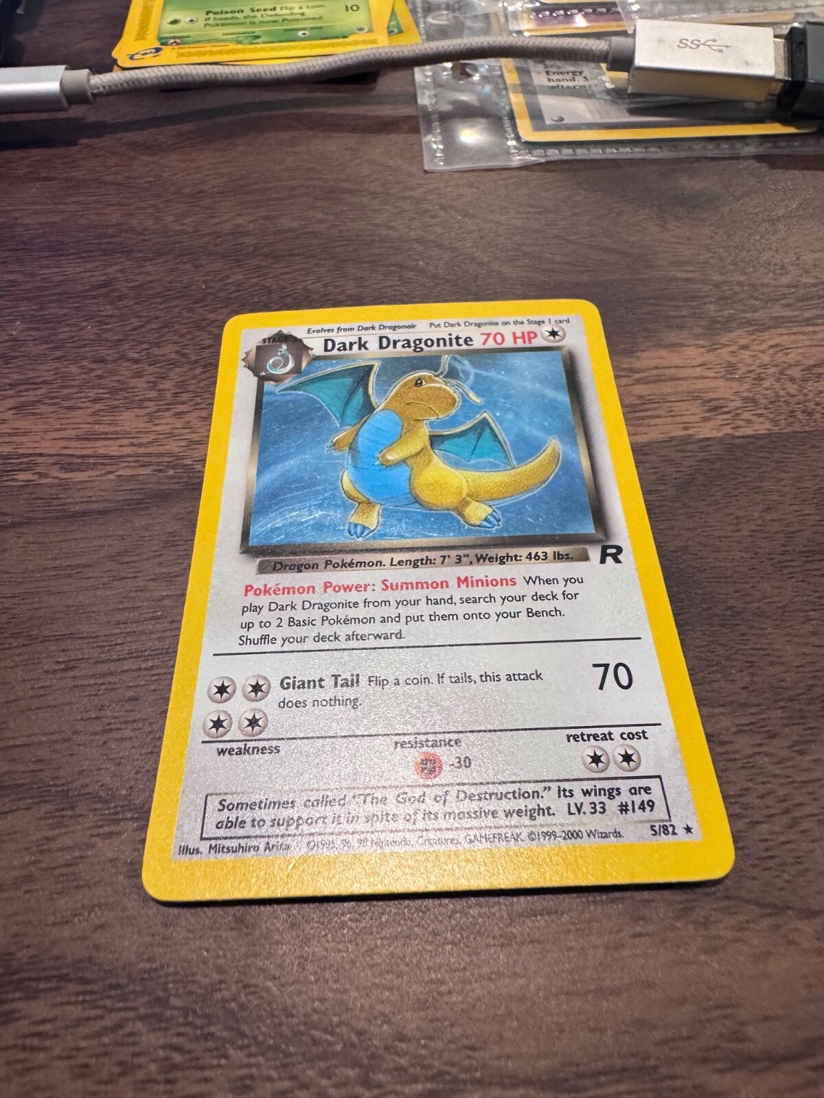 Vintage Dark Dragonite 5/82 Team Rocket Holo Unlimited 1999-2000 Pokemon Card