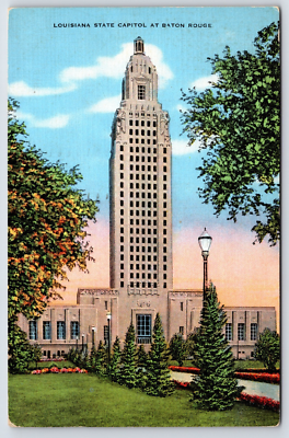 #ad VINTAGE OLD POSTCARD ANTIQUE LOUISIANA STATE CAPITOL BUILDING TOWER BATON ROUGE $0.99