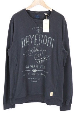 SCOTCH & SODA Ams Couture Men Sweatshirt 2XL Navy Blue Logo Long Sleeve Cotton