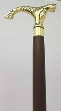 Designer Premium Brass Mermaid Style Handle Wooden Walking Cane Stick Cane Gift