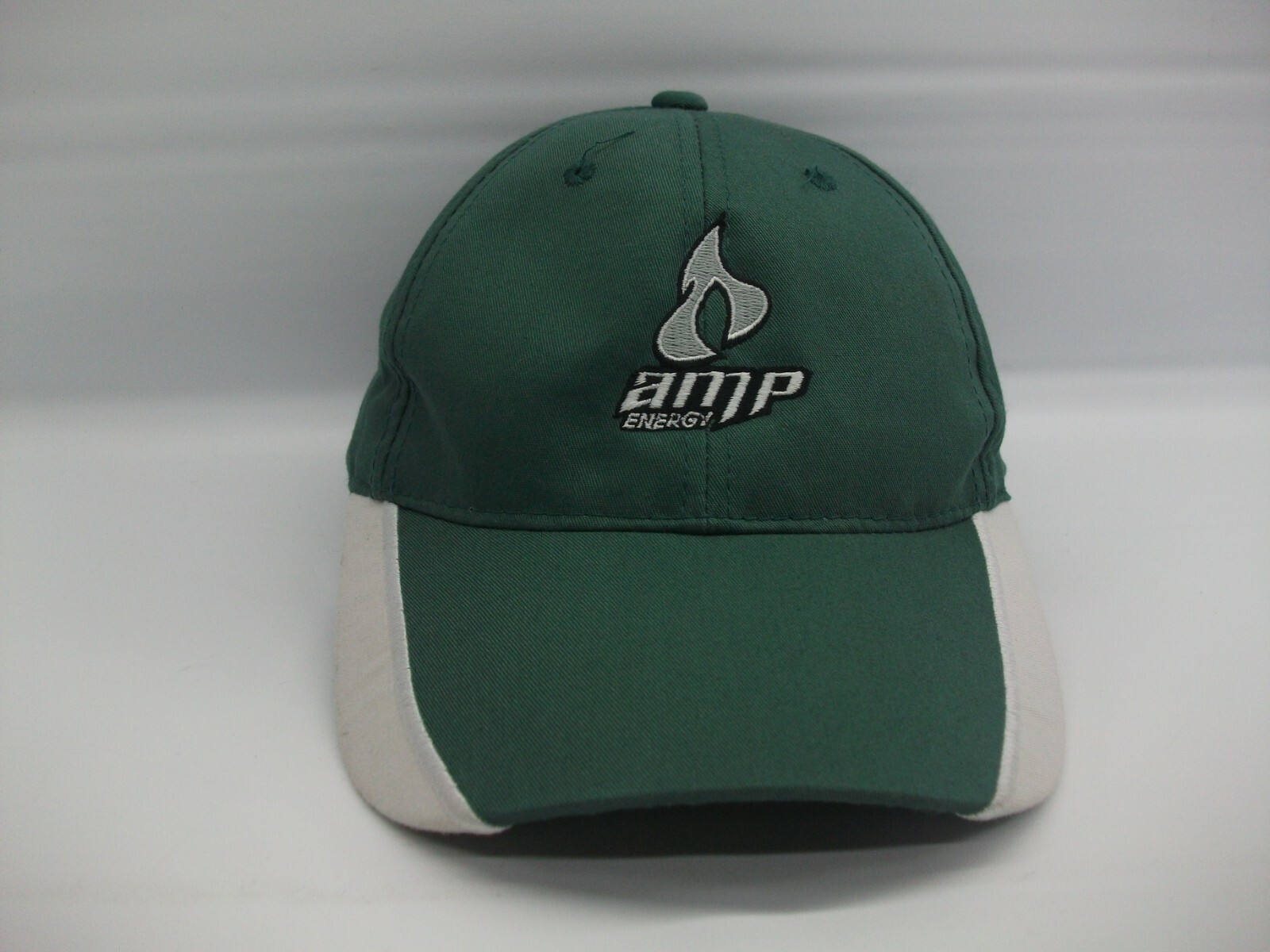 Amp Energy Hat Green Hook Loop Baseball Cap Gem