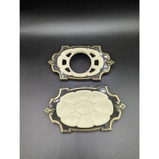 Vintage Hall Mack Masterpiece Soap Dish and toothbrush Holder Black Gold Ivory