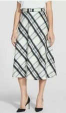 Vintage Plaid Wool Blend Skirt Size 16 XL Classiques Entier Bias