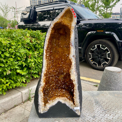 177.7LB Natural citrine geode quartz cluster crystal Cathedrals specimen Healing