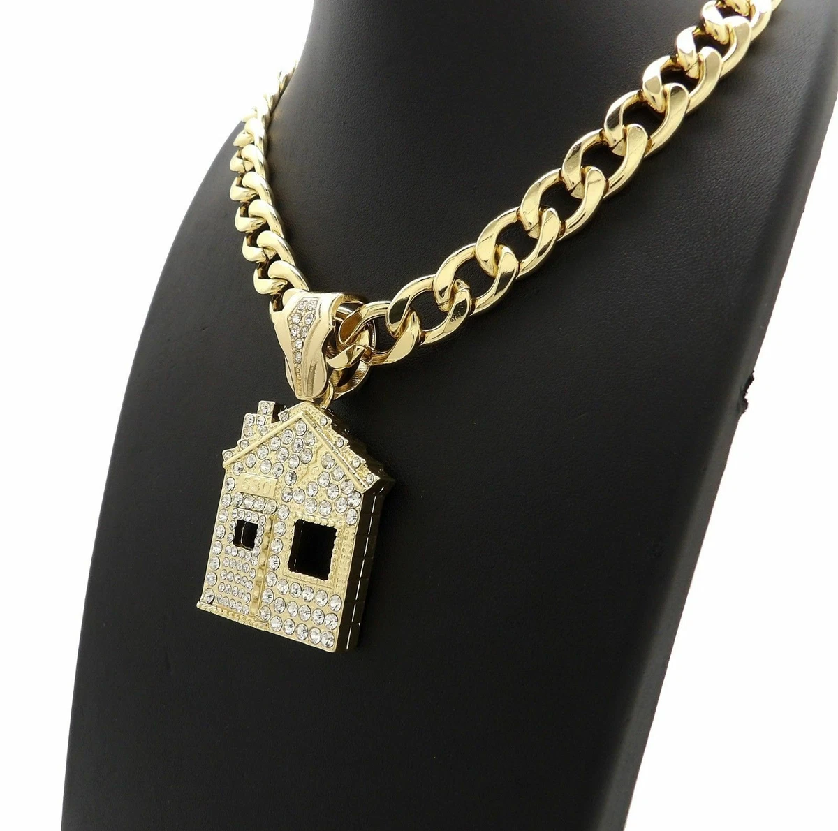 Iced out trap house pendant deals