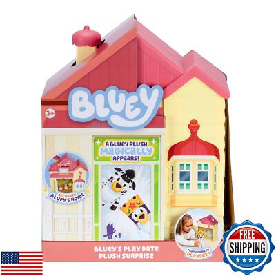 #ad Bluey Play Date Plush Surprise Decorate House with Stickers Attach The Play $27.99