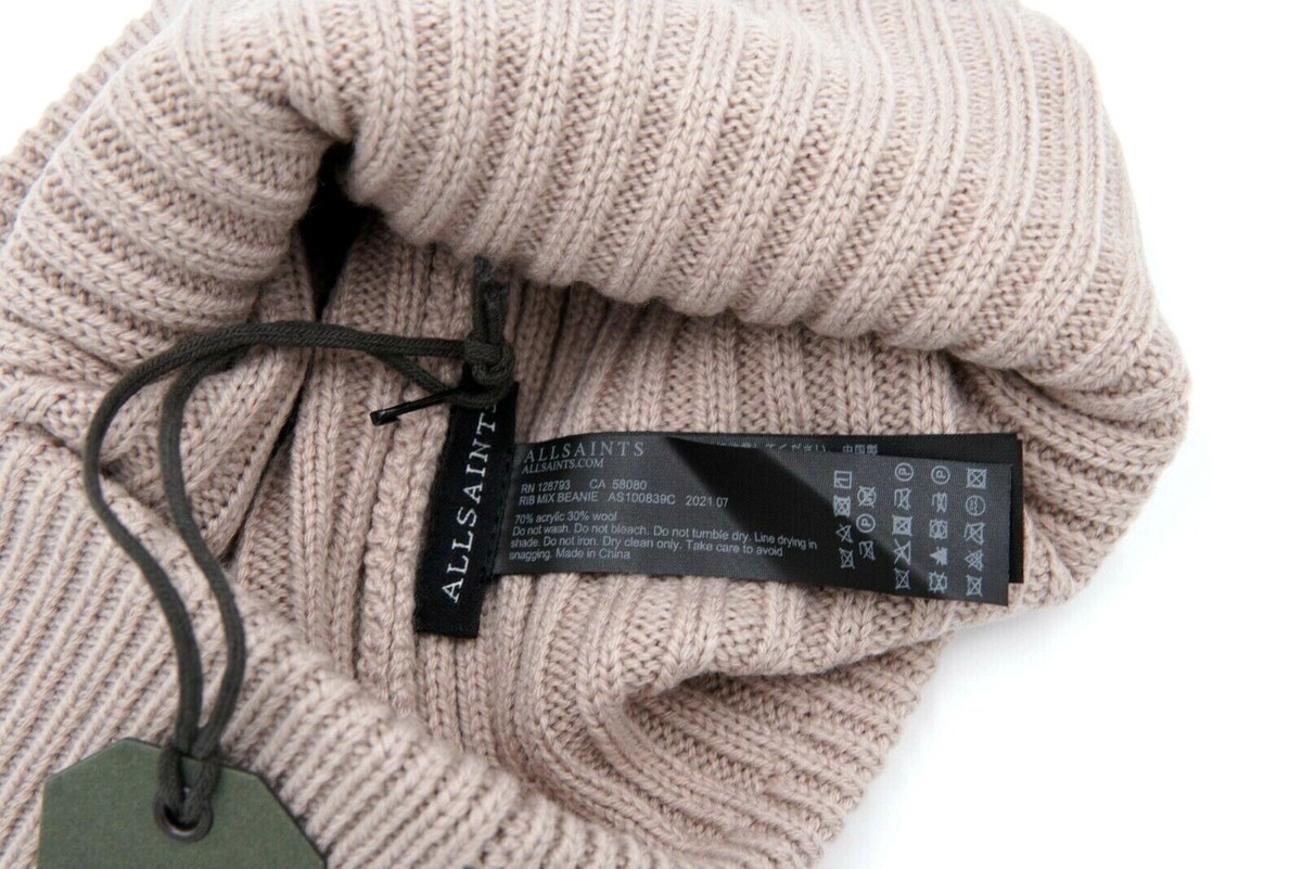 ALLSAINTS RIB MIX KNIT WOOL BLEND BEANIE IN BLUSH OS UNISEX ADULT NWT AllSaints TRAVELING - Beanie - beige - Zalando.ie main image 2