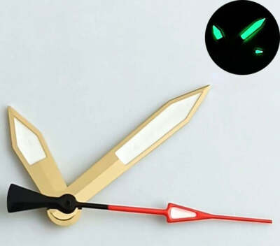 Golden Trim Green Lume Watch Hands for NH35 NH36 7S26 4R35 4R36 NH70 NH72