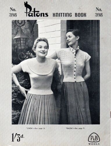 1950s Patons Knitting Book No 397 Women's Cardigans Knitting Patterns - Picture 3 of 3