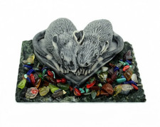 Souvenir Rats Love Couple Symbol Year Figurine Gift Marble Natural Snake Stone